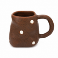 Handmade Brown Polka Dot Ceramic Mug | 10 oz Rustic Coffee Cup