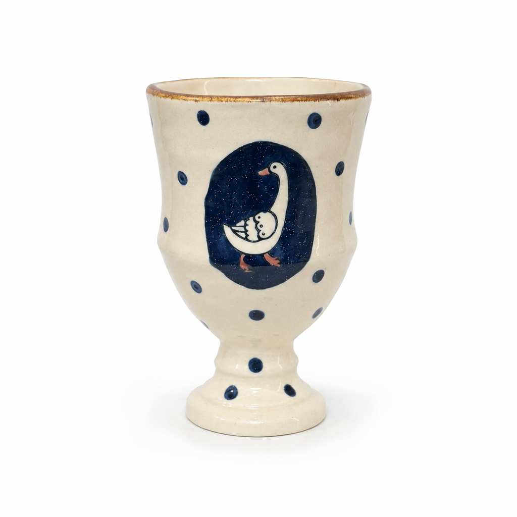 Goose Ceramic Goblet | 9 oz Vintage Coffee & Tea Cup