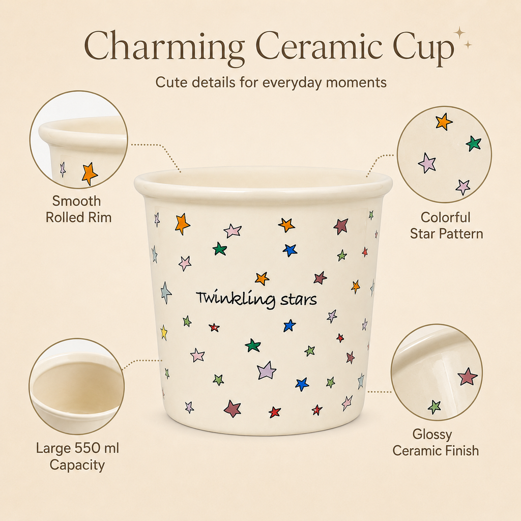 Twinkling Stars Ceramic Mug | 11 oz Coffee Cup