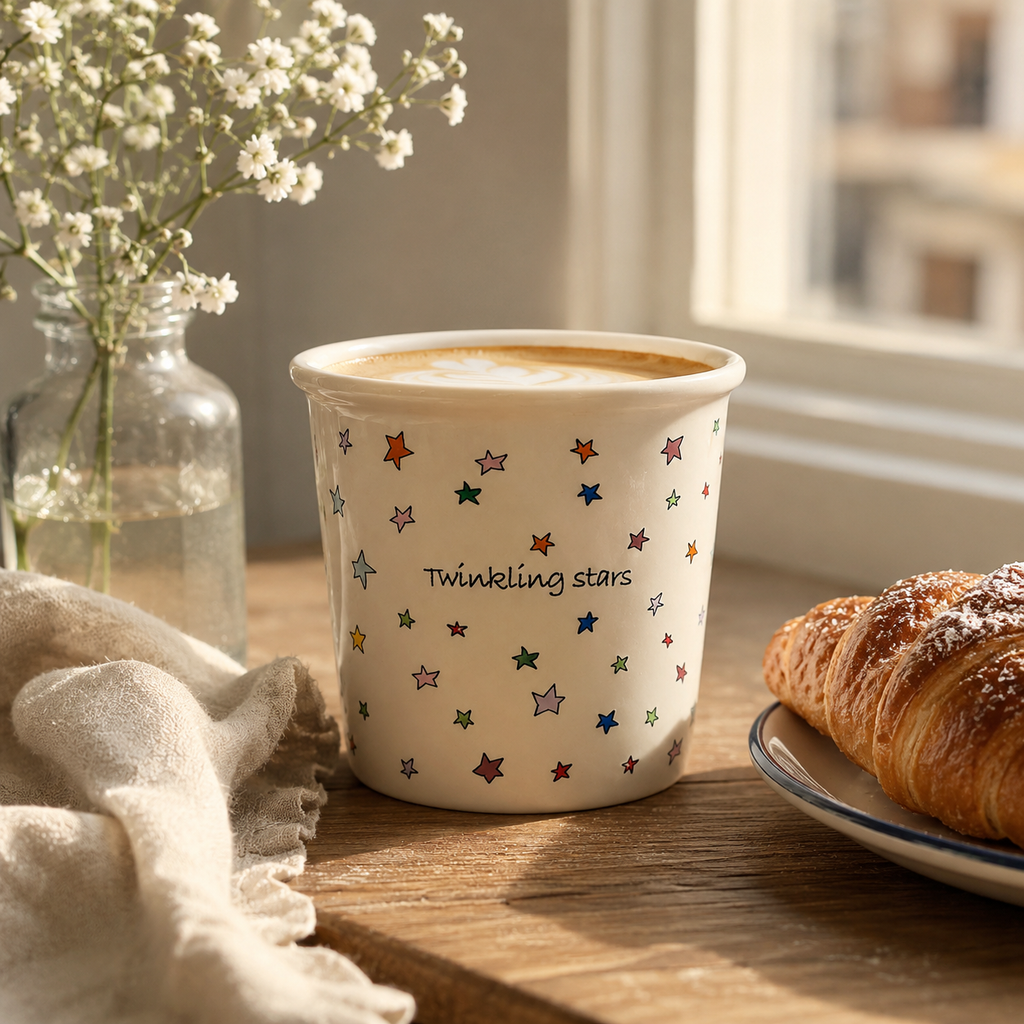 Twinkling Stars Ceramic Mug | 11 oz Coffee Cup