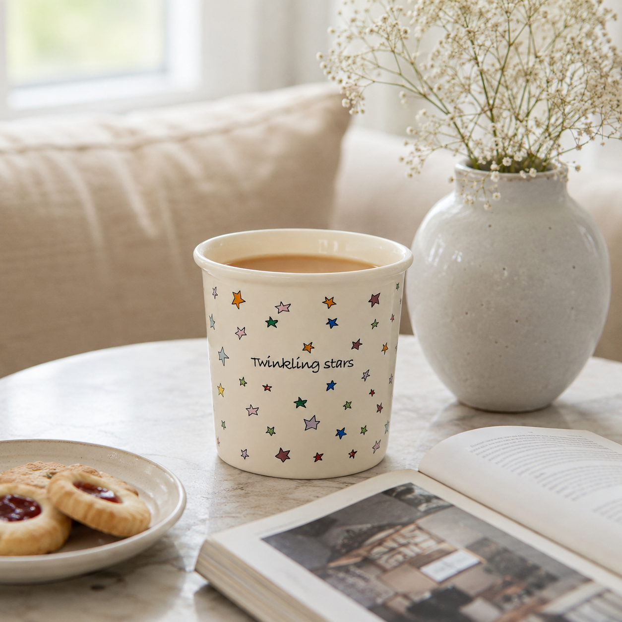 Twinkling Stars Ceramic Mug | 11 oz Coffee Cup