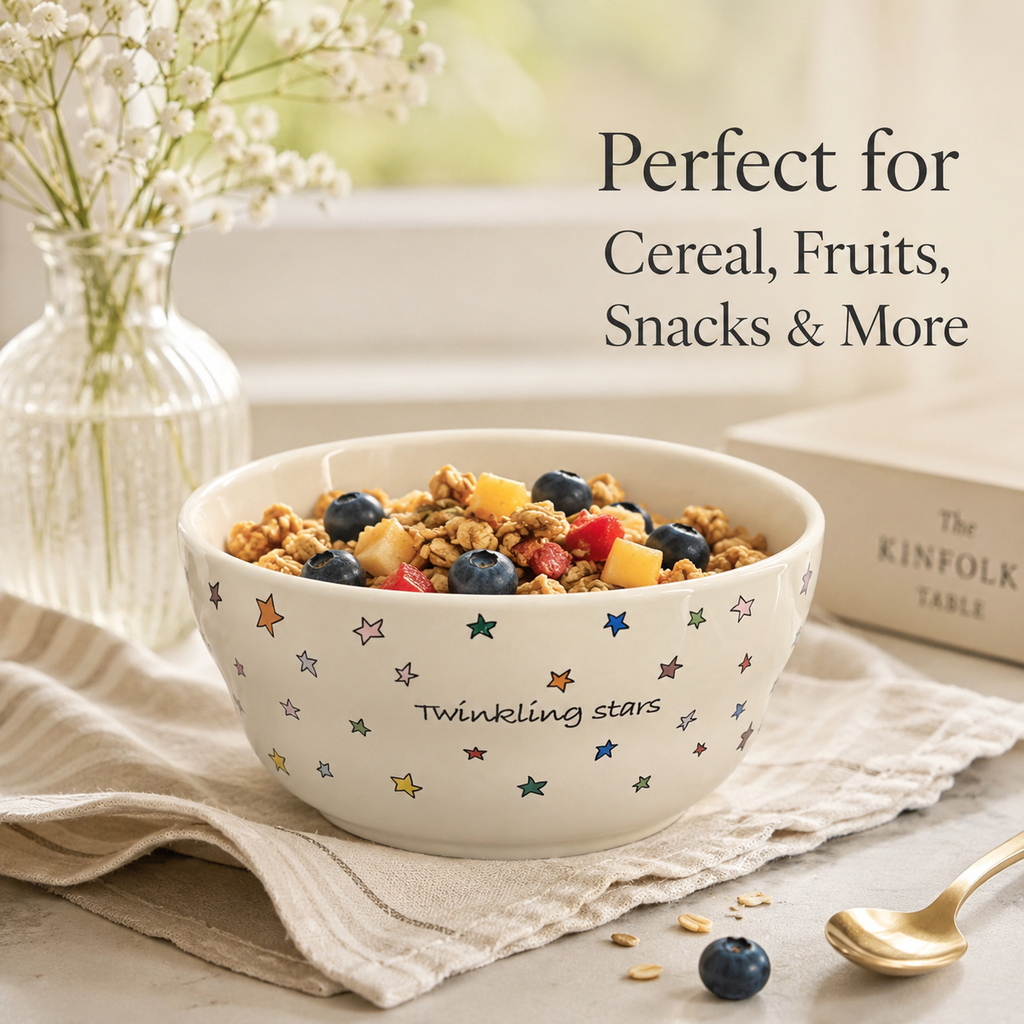 Twinkling Stars cereal bowl with granola, blueberries and fruit