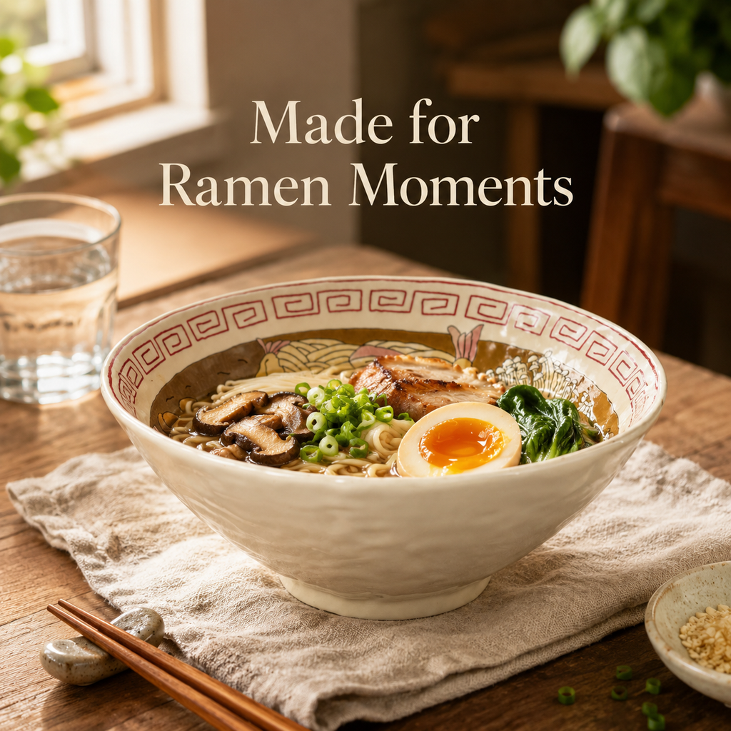 Classic Tempura Ramen Bowl – Handmade Ceramic Japanese Noodle Bowl