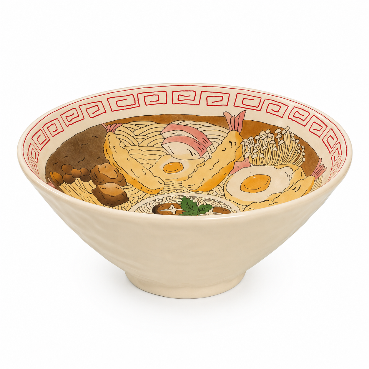 Classic Tempura Ramen Bowl – Handmade Ceramic Japanese Noodle Bowl