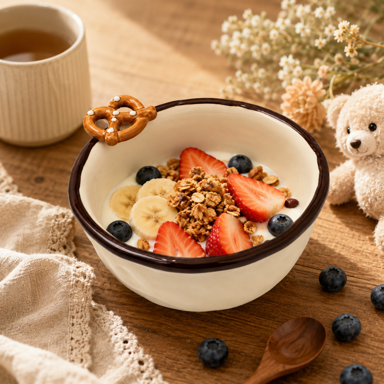 Handmade Ceramic Pretzel Bowl | 11 oz Dessert & Snack Bowl