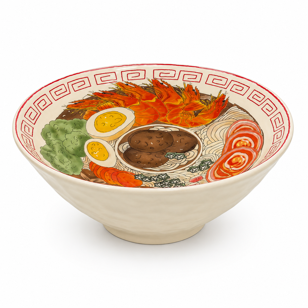 Classic Tempura Ramen Bowl – Handmade Ceramic Japanese Noodle Bowl