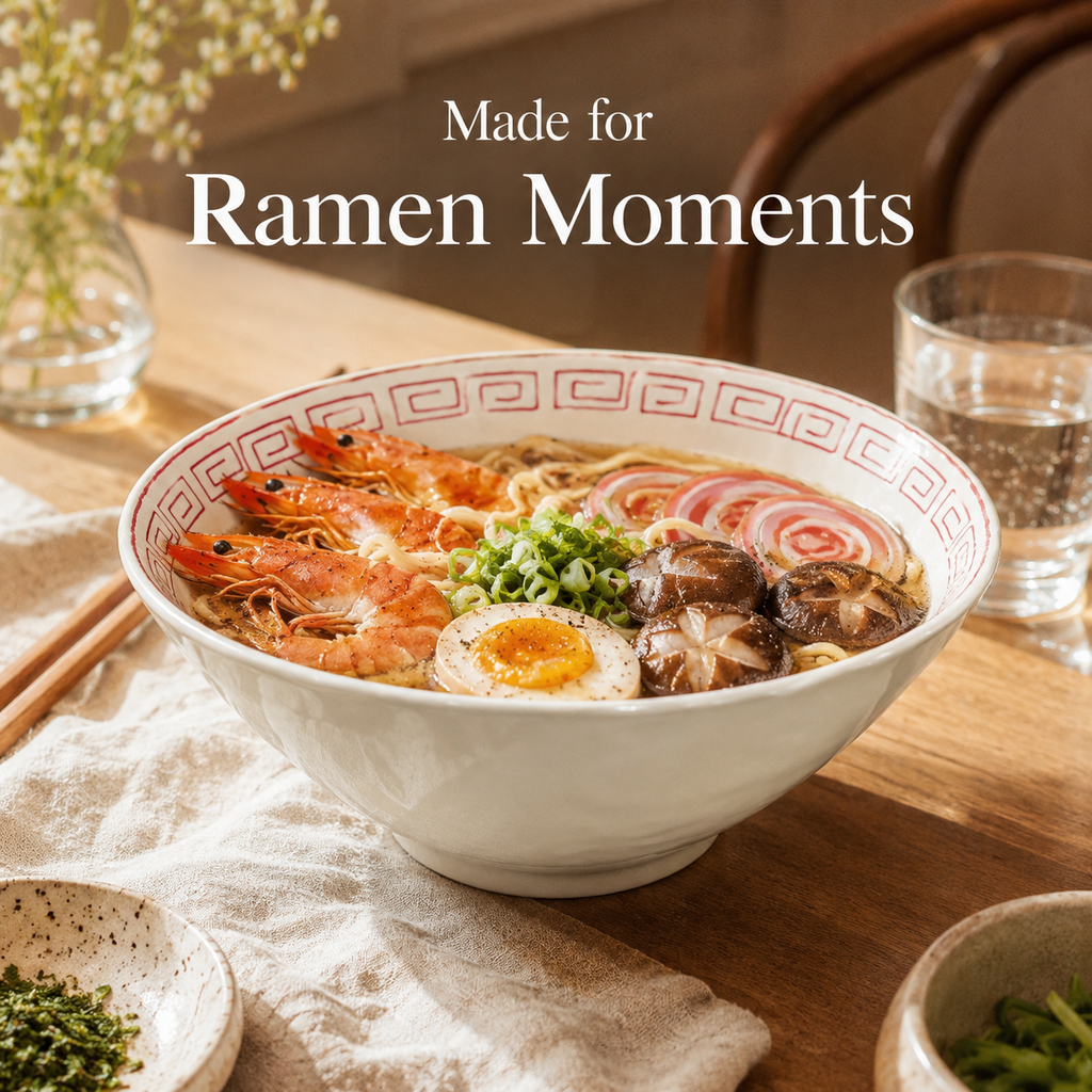Classic Tempura Ramen Bowl – Handmade Ceramic Japanese Noodle Bowl